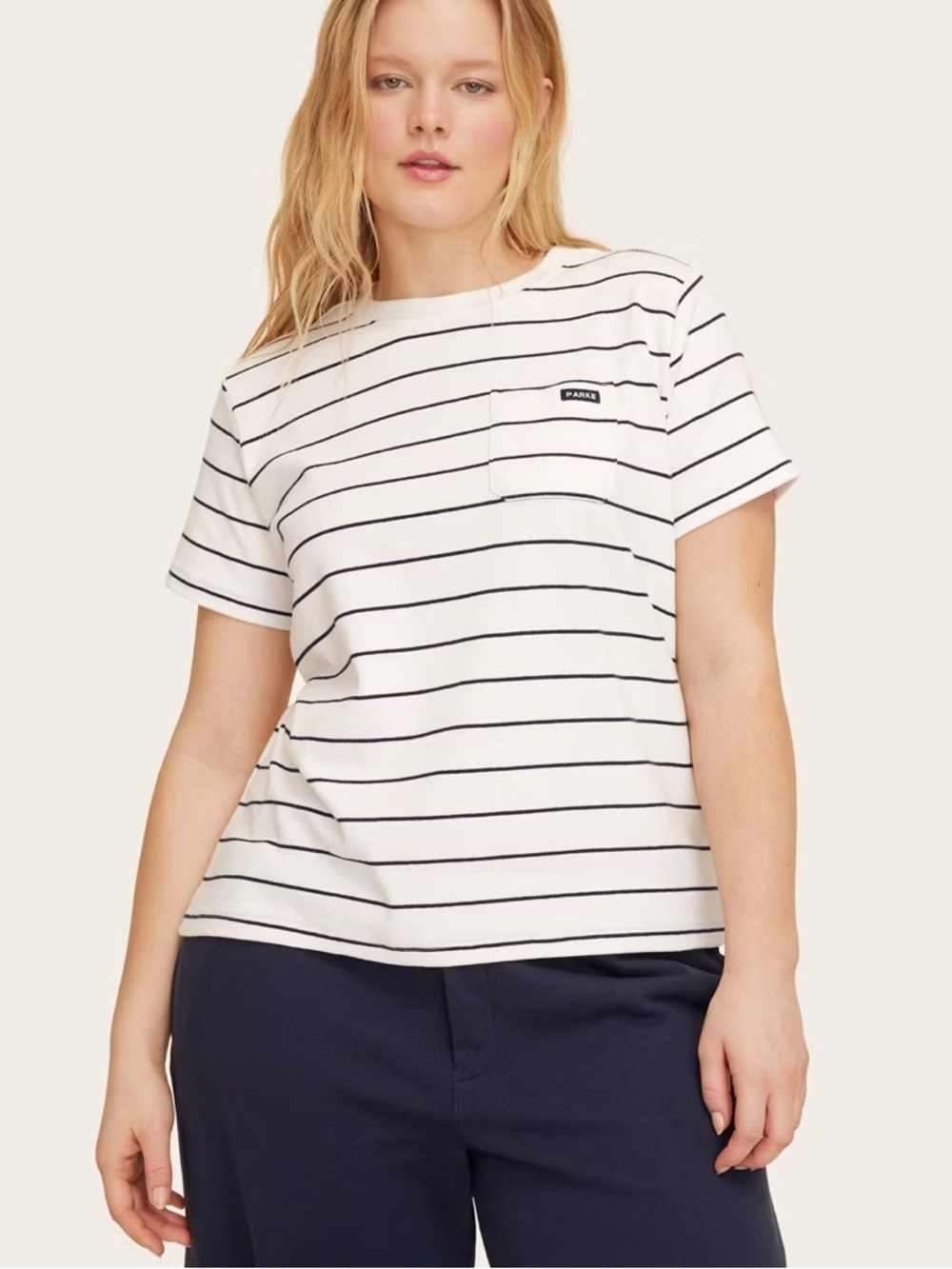 🎯💙 NWT!  Short Sleeve Crewneck - Navy Blue Striped PARKE x TARGET - Size L